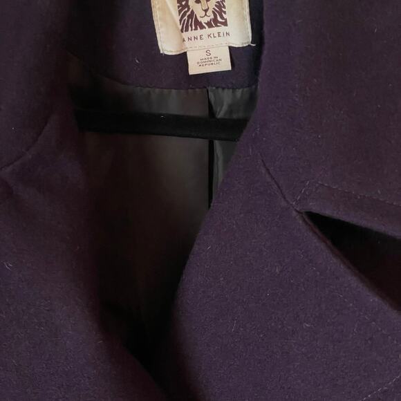 Anne Klein wool Peacoat dark purple eggplant small - Picture 5 of 8